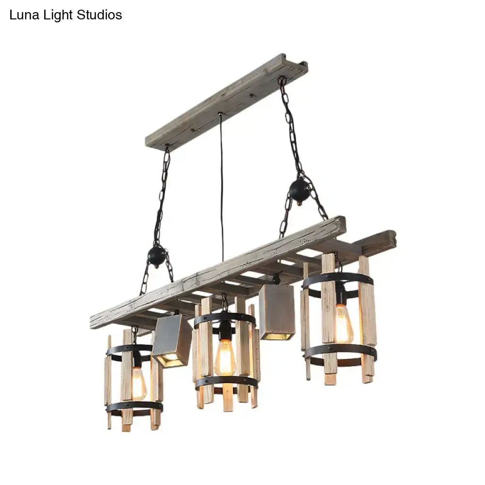 Grey Brown Cylinder Ceiling Light