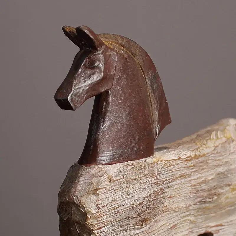 Wood Grain Horse Sculpture