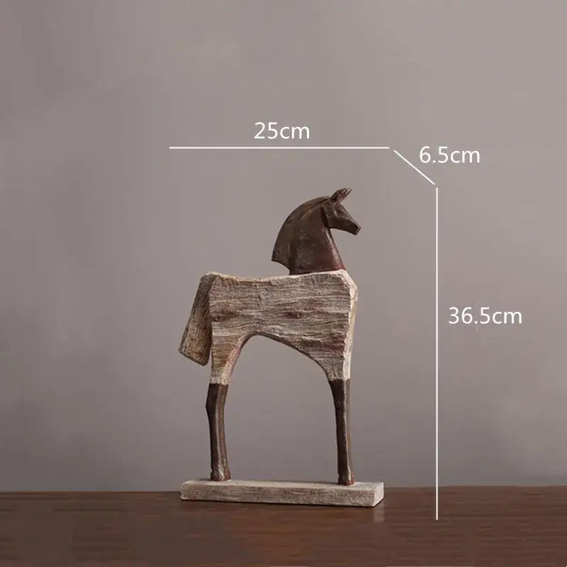 Wood Grain Horse Sculpture