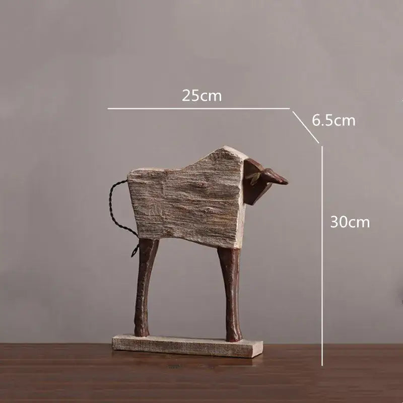 Wood Grain Horse Sculpture