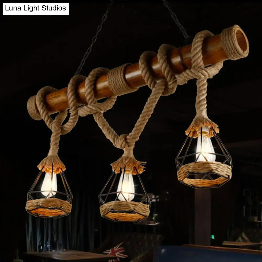 Beige Rope Pendant Light