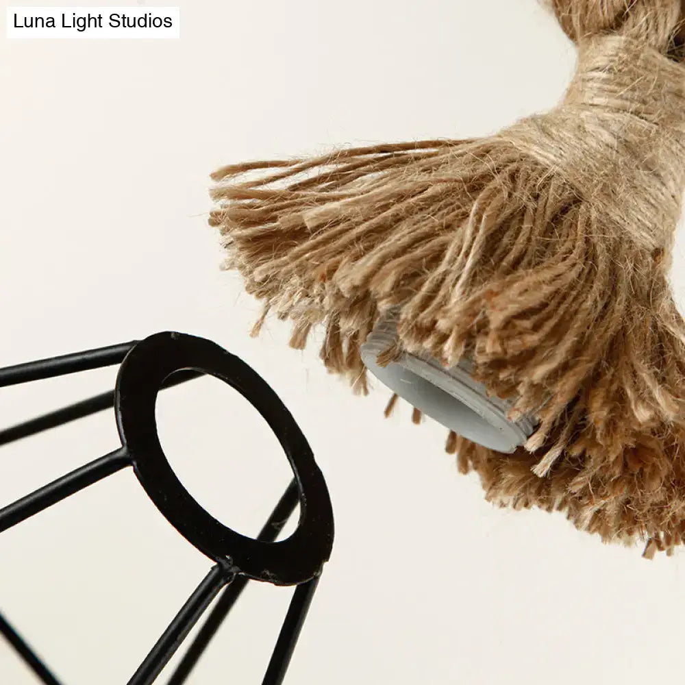 Beige Rope Pendant Light