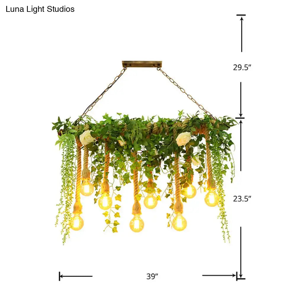 Wood Vine Island Light Fixture