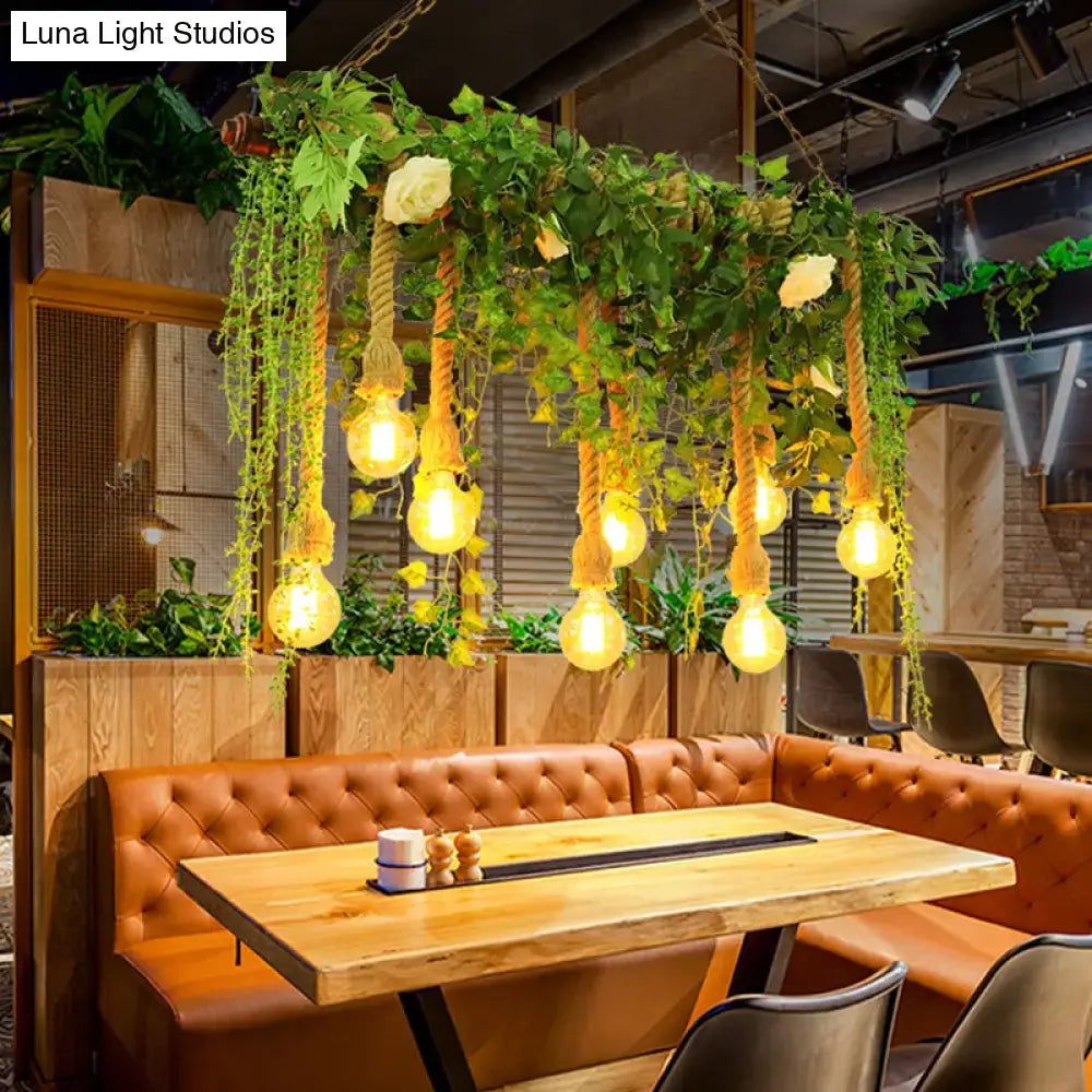 Wood Vine Island Light Fixture