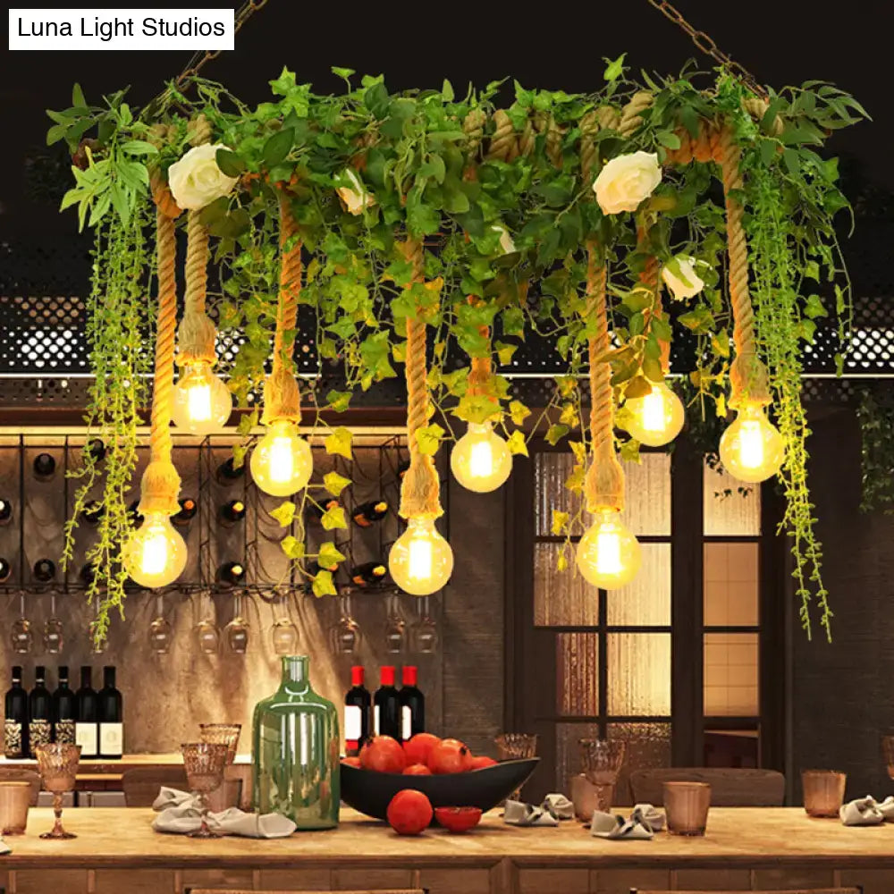 Wood Vine Island Light Fixture