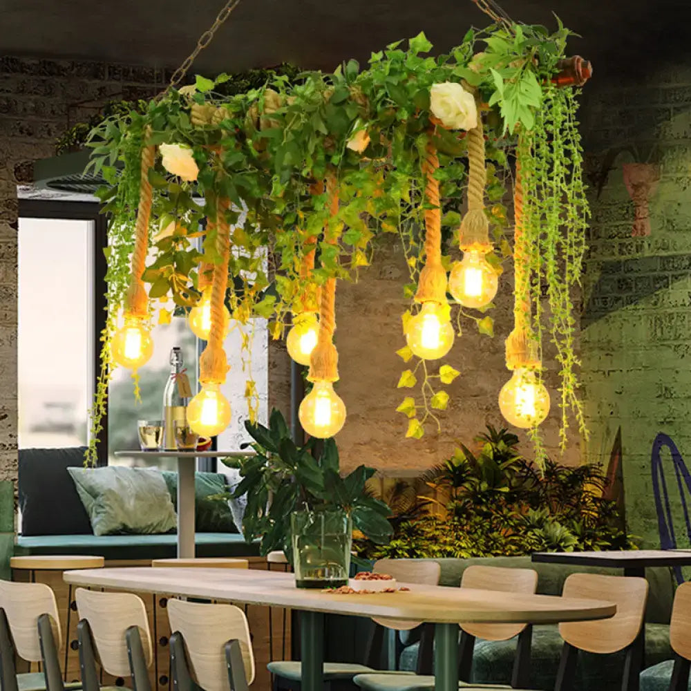 Wood Vine Island Light Fixture