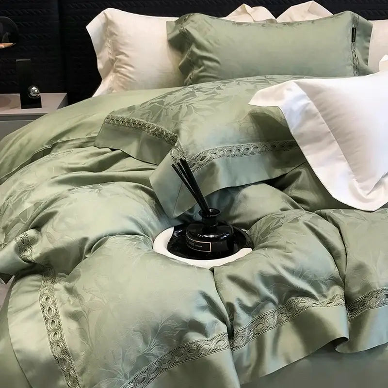 Green Floral Lace Bedding