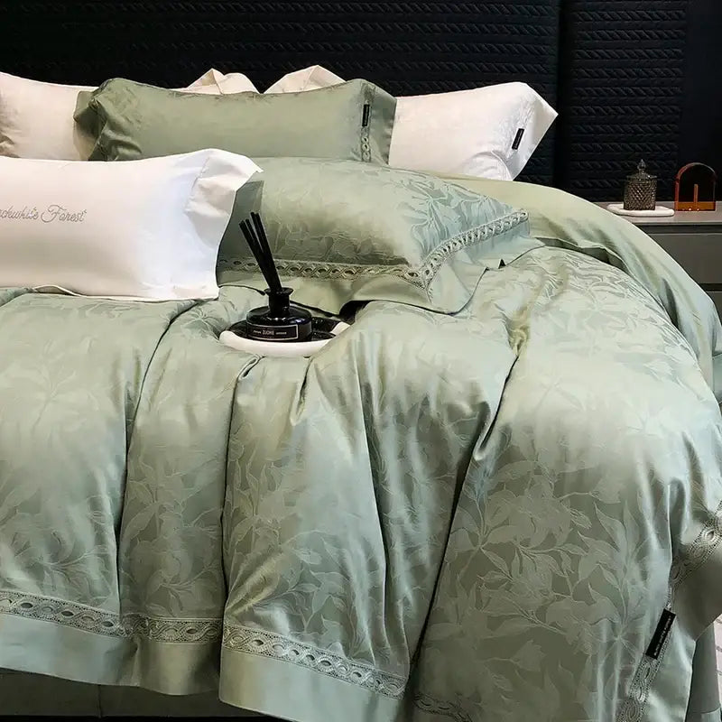 Green Floral Lace Bedding