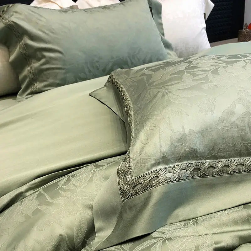 Green Floral Lace Bedding