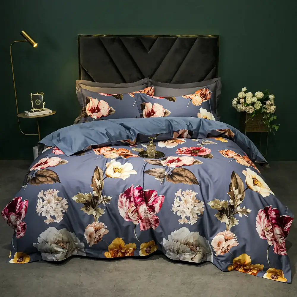 Green Floral Bird 1400TC Cotton Bedding