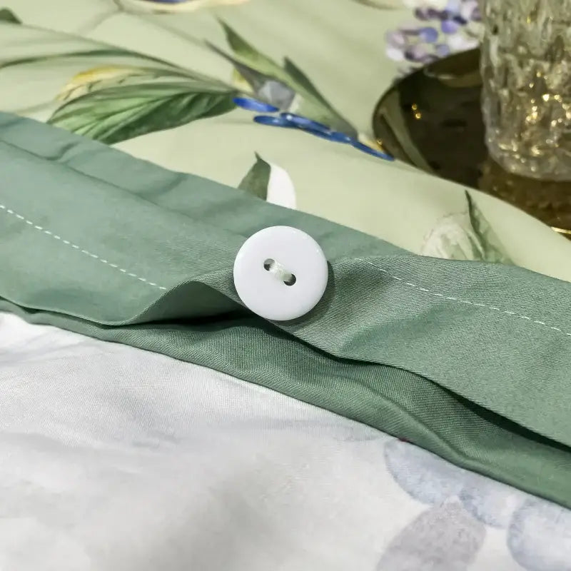 Green Floral Bird 1400TC Cotton Bedding