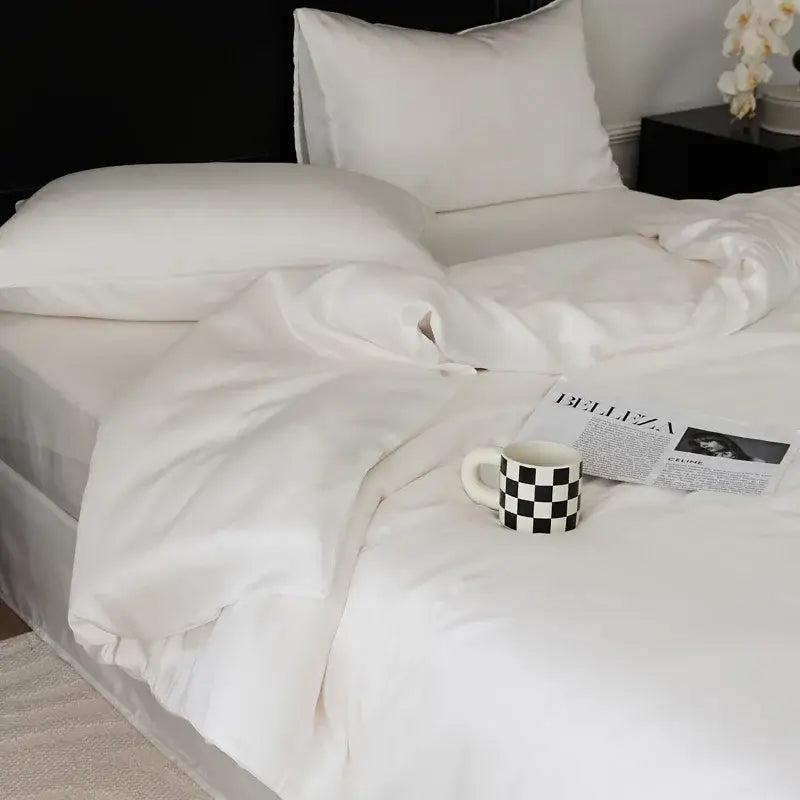 Sage Satin Queen Duvet