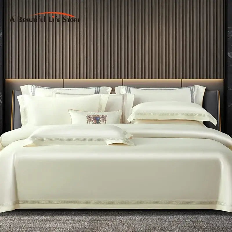 Cream Gold Cotton Duvet Set