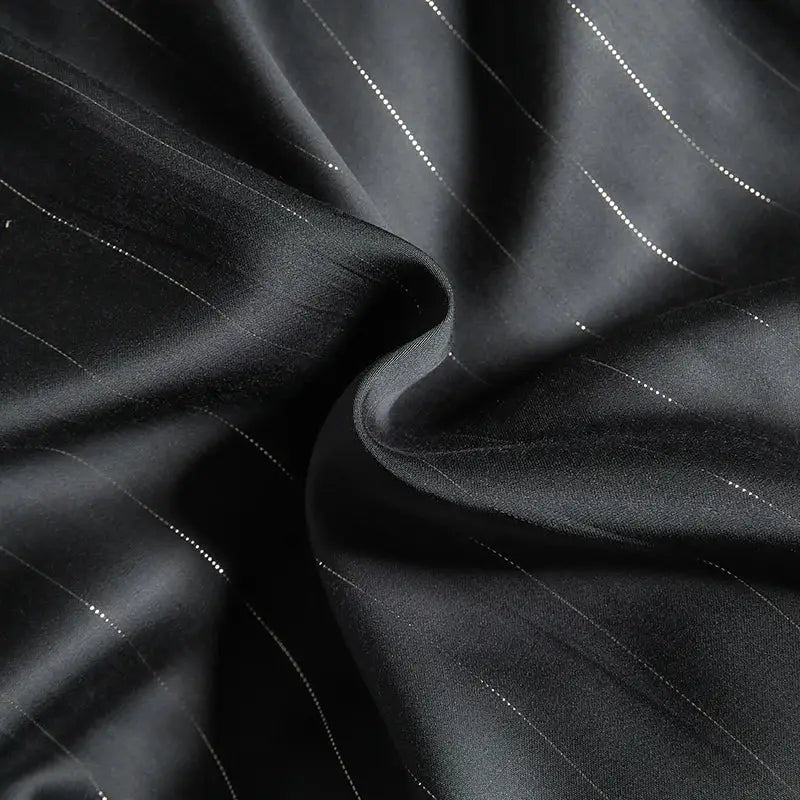 Gray Silver Pinstripe Duvet Set