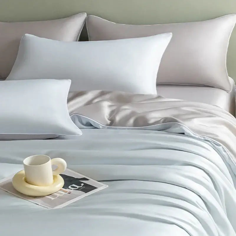 Satin Light Blue Duvet