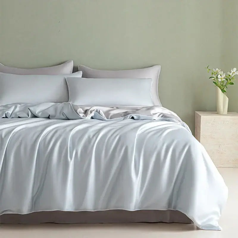 Satin Light Blue Duvet