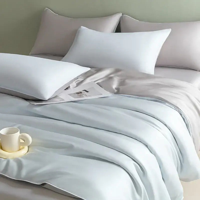 Satin Light Blue Duvet