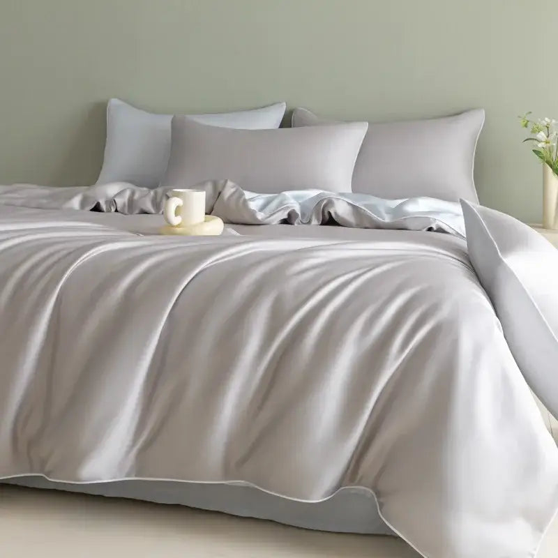 Satin Light Blue Duvet