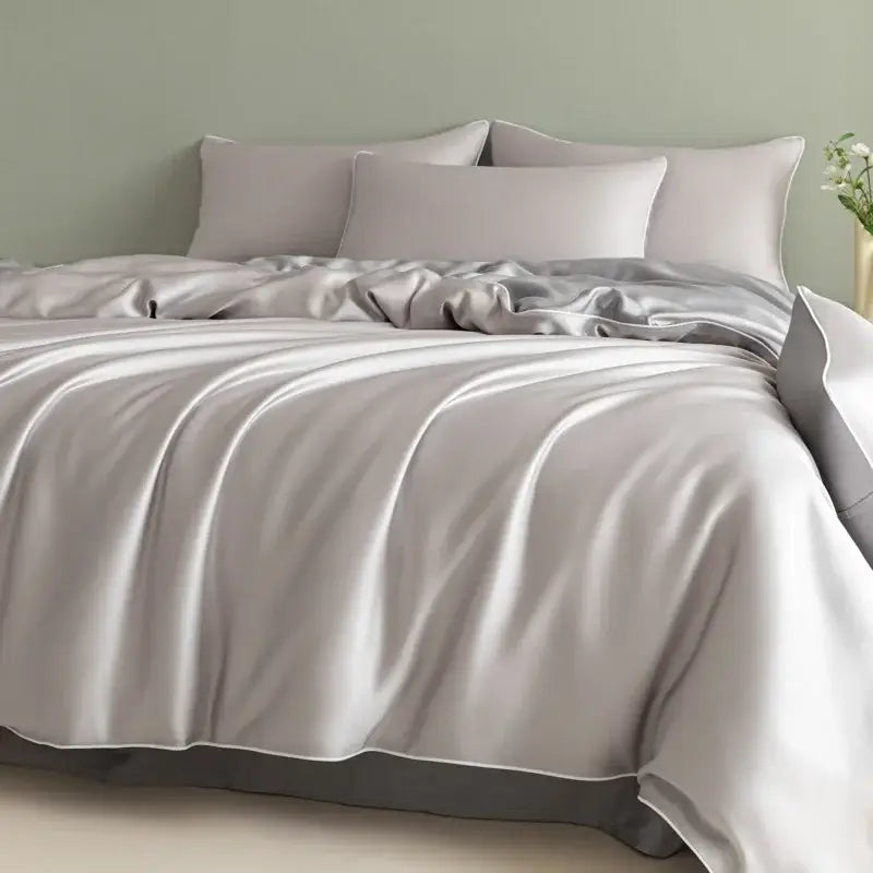 Satin Light Blue Duvet