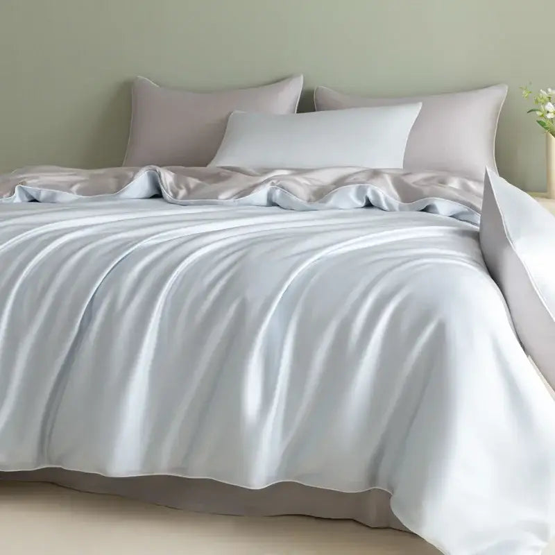 Satin Light Blue Duvet