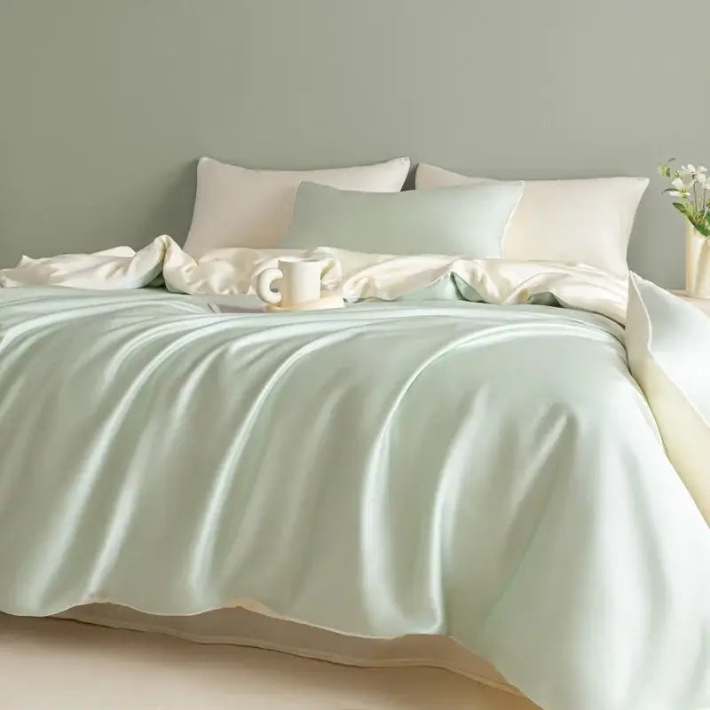 Satin Light Blue Duvet
