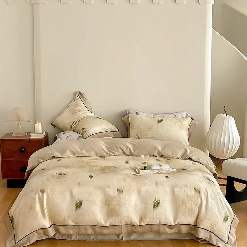 Blue Pink Cotton Bedding Set