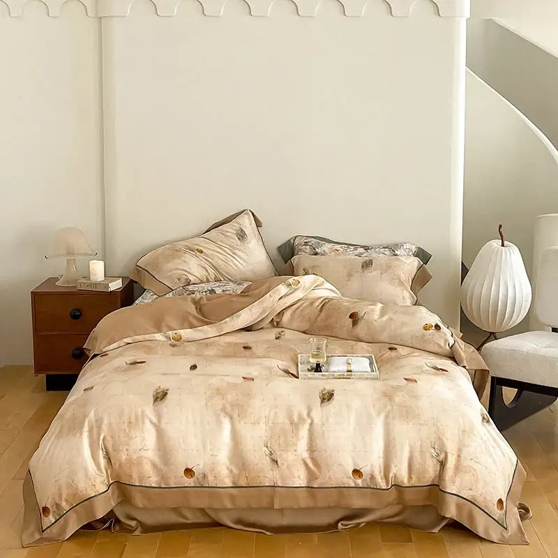 Blue Pink Cotton Bedding Set