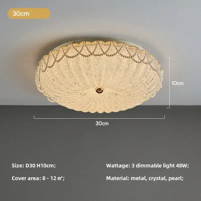 Gold Crystal Remote Dimming Bedroom Ceiling Light