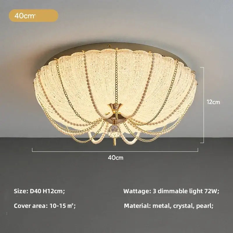 Gold Crystal Remote Dimming Bedroom Ceiling Light