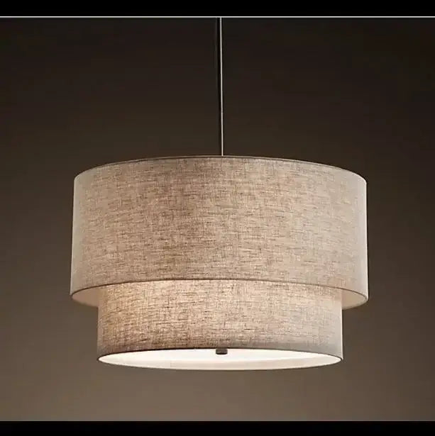 Beige Linen Pendant Light