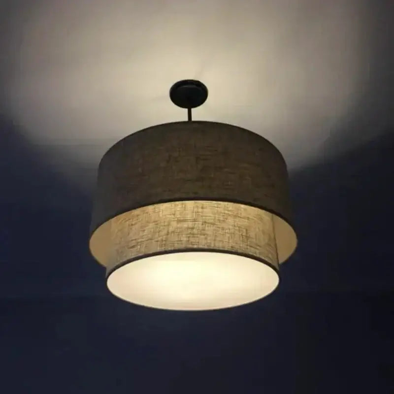 Beige Linen Pendant Light