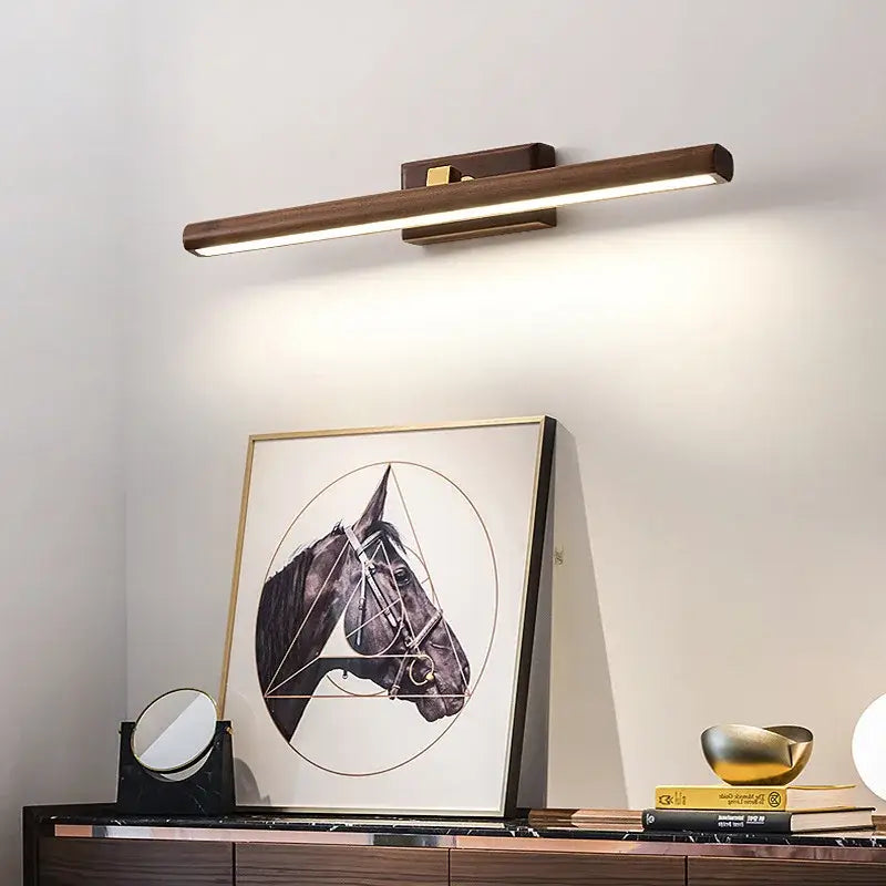 Walnut Mirror Wall Sconce