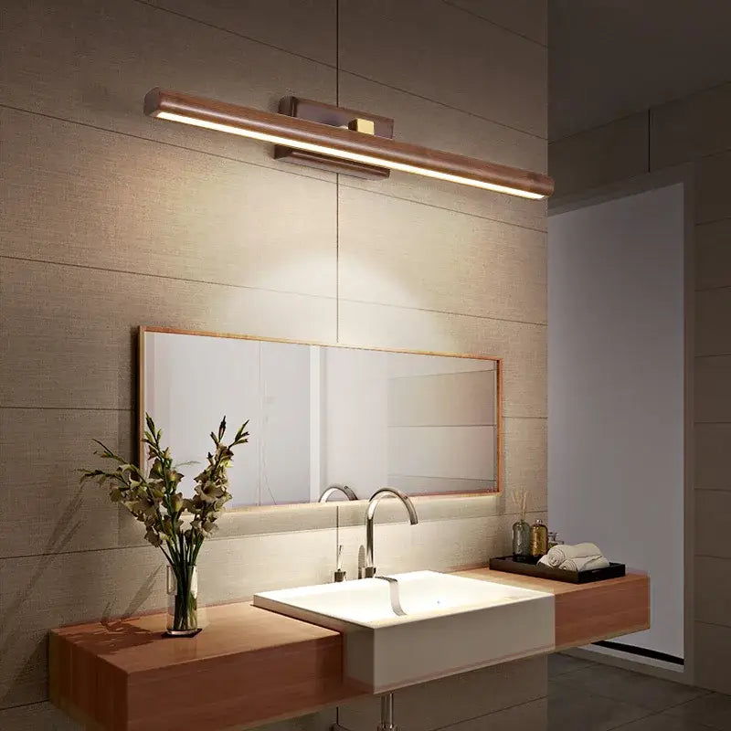 Walnut Mirror Wall Sconce