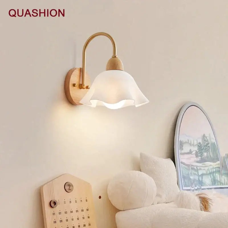 Brass Cream Wall Lamp
