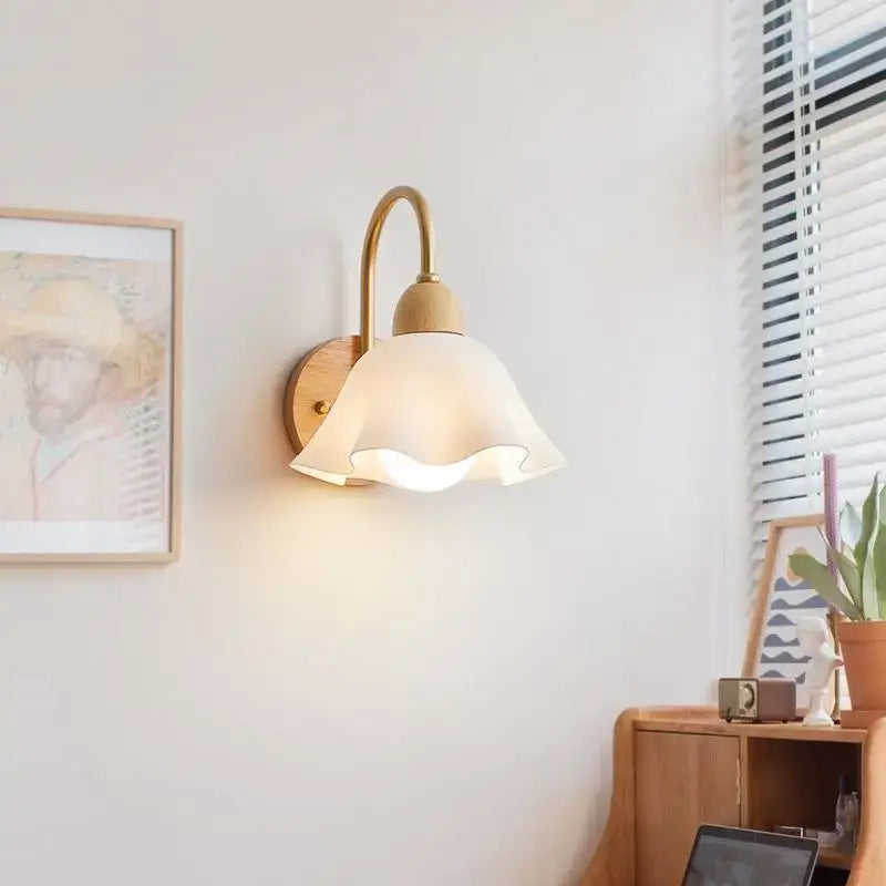 Brass Cream Wall Lamp
