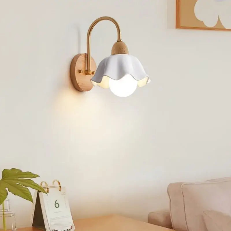 Brass Cream Wall Lamp