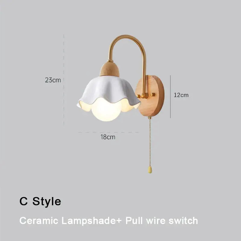 Brass Cream Wall Lamp