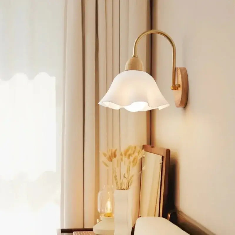 Brass Cream Wall Lamp