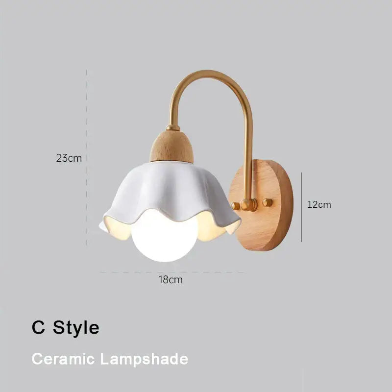 Brass Cream Wall Lamp