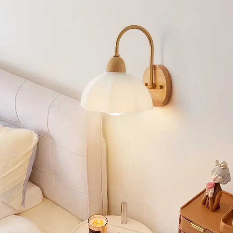 Brass Cream Wall Lamp