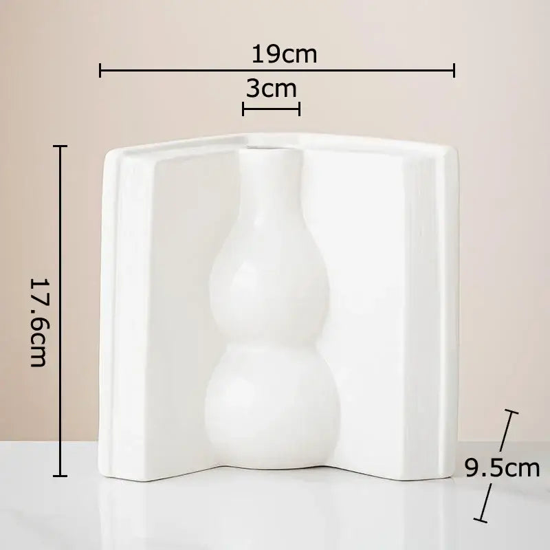 White Ceramic Book Vase