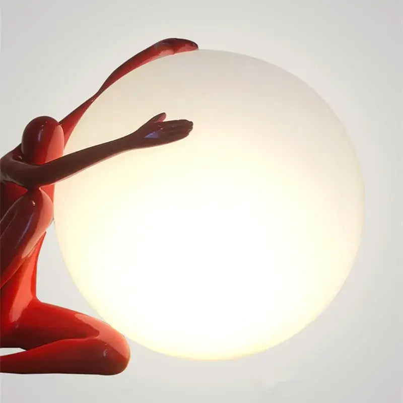 Black Red Glass Table Lamp