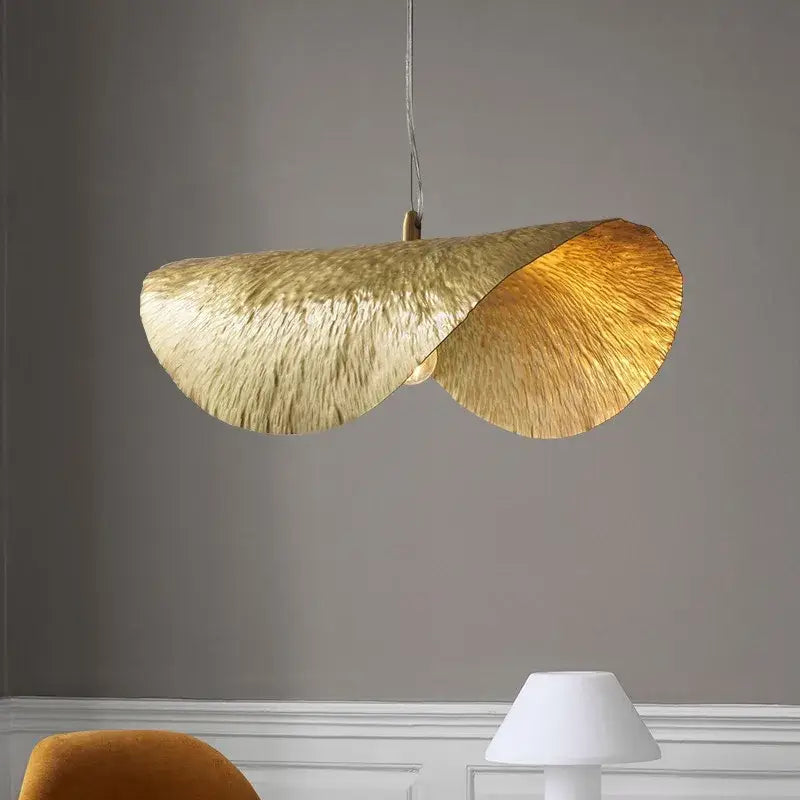 Brass Lotus Leaf Chandelier