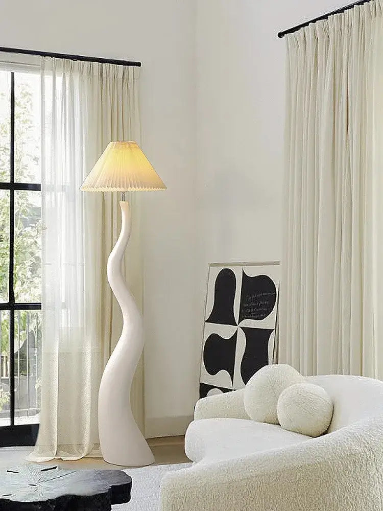 Cream Resin Floor Lamp
