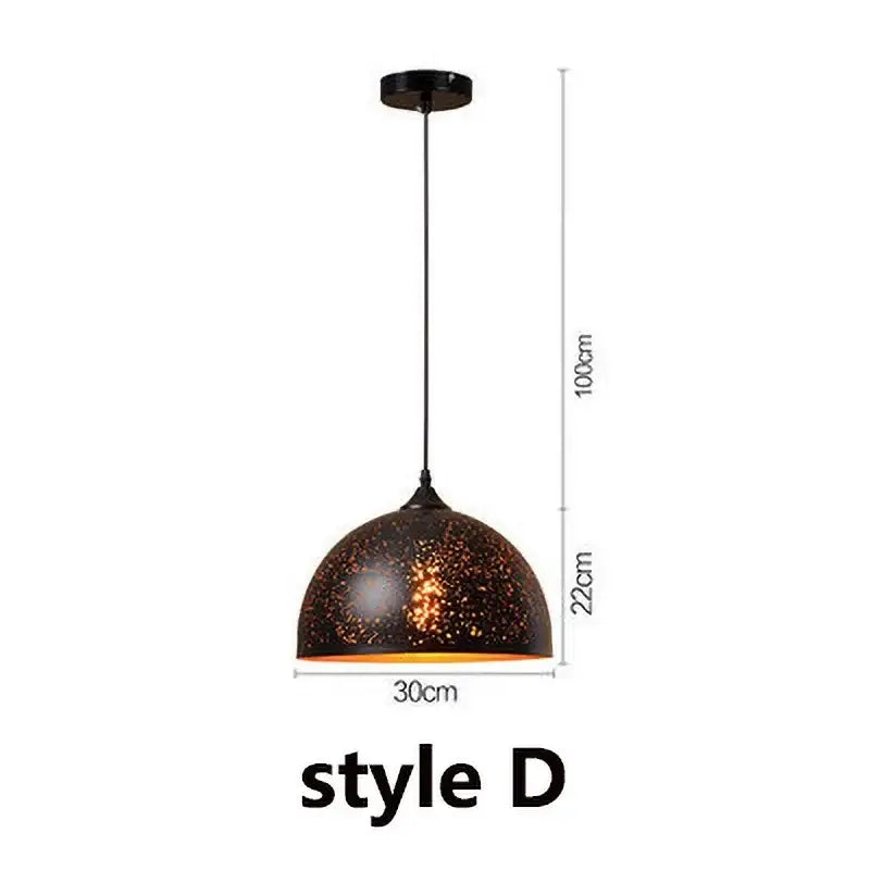 Black Gold Pendant Light Etched Iron Design