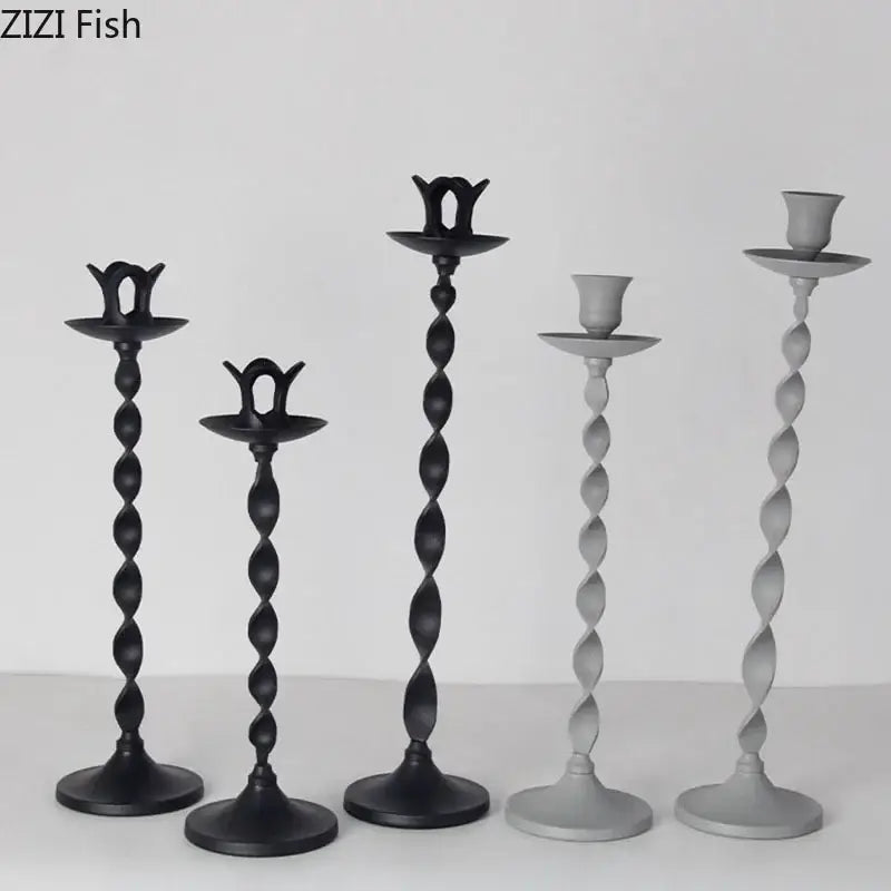 Golden Twisted Candlestick Holders