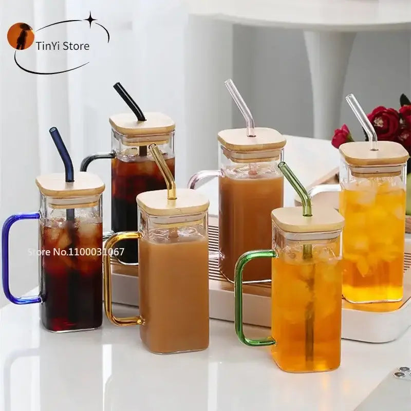 Square Glass Mugs Set
