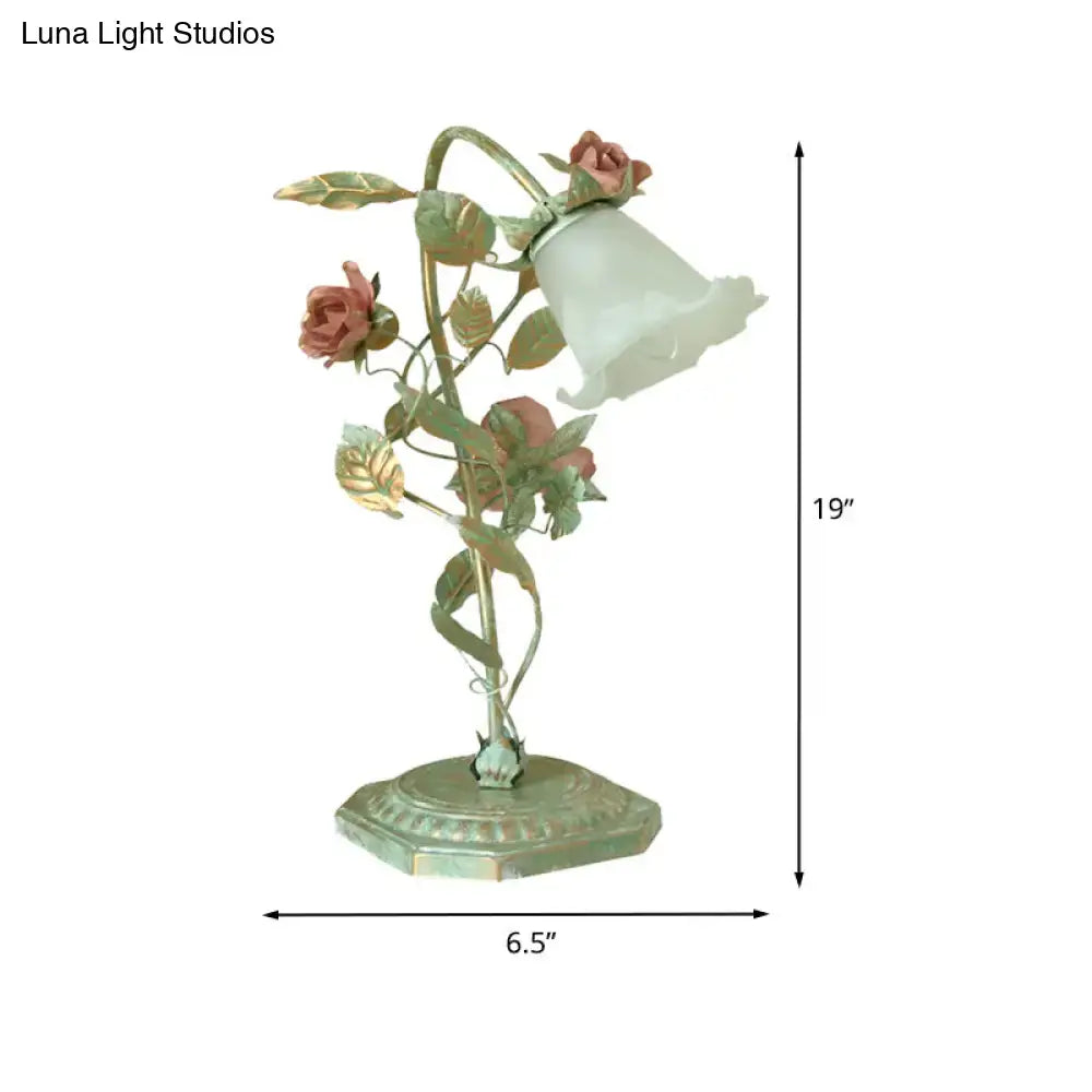 Green Rose Table Lamp
