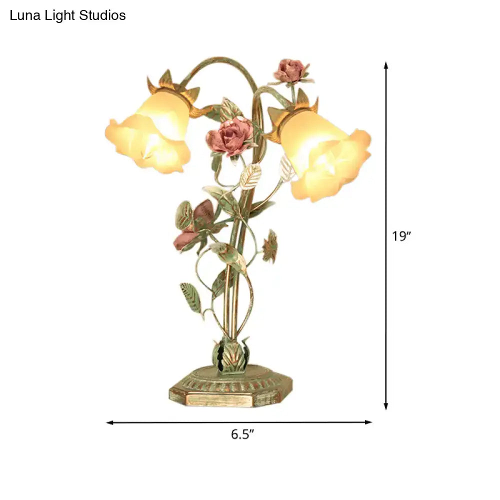 Green Rose Table Lamp