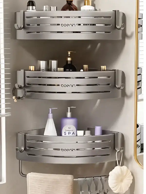 Silver Corner Shelf Caddy